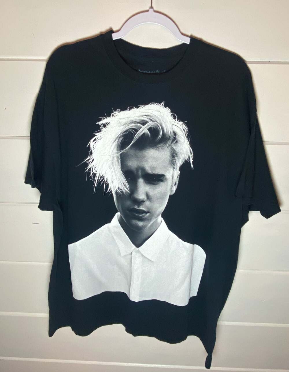 Justin Bieber Purpose Tour Graphic T-Shirt XL Black Face Photo Tee